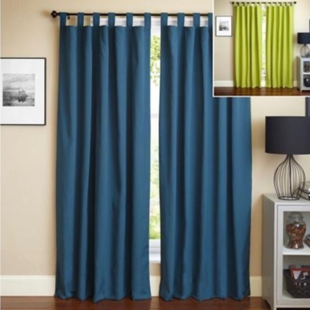 Blazing Needles 108”Twill Insulated Blackout 2 Tone Reversible Curtain Panel Pr